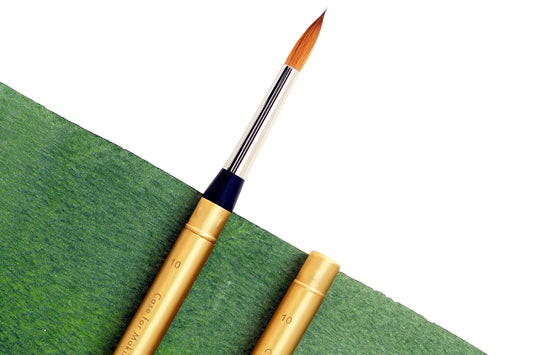 Additional product photo of the CfM Large Matte Gold Travel Brush.