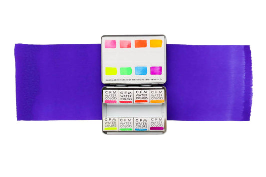 The 8-Color Fluorescent Watercolor Travel Palette, a Case for Making handmade watercolor travel palette.