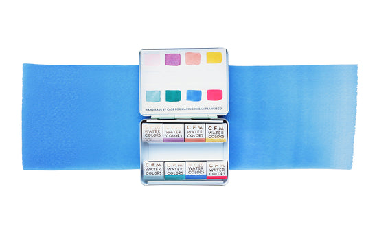 The 8-Color Outer Sunset Watercolor Travel Palette, a Case for Making handmade watercolor travel palette.