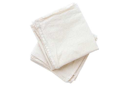 Unbleached Cotton Studio Cloth, we always keep a stack of these lovely, unbleached cotton cloths nearby for wiping up spills or dabbing our brushes.
