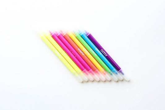 OMY Neon Felt Markers, these fun, bright felt-tip markers are double-sided (fine & bold) for all your neon marking needs! Great for kids!