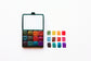Case for Making pans filled with handmade watercolor paint, ready to be placed into the Ultra-Blends Art Toolkit Watercolor Palettes.