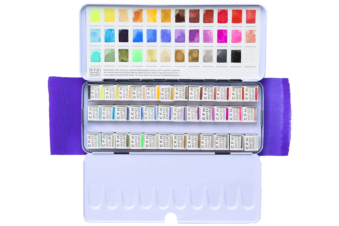 The 36-Color Core Collection Watercolor Palette, a Case for Making handmade watercolor travel palette.