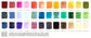 A close-up of the pre-painted swatch card for the 36-Color Ultimate Feels Blends Watercolor Palette.