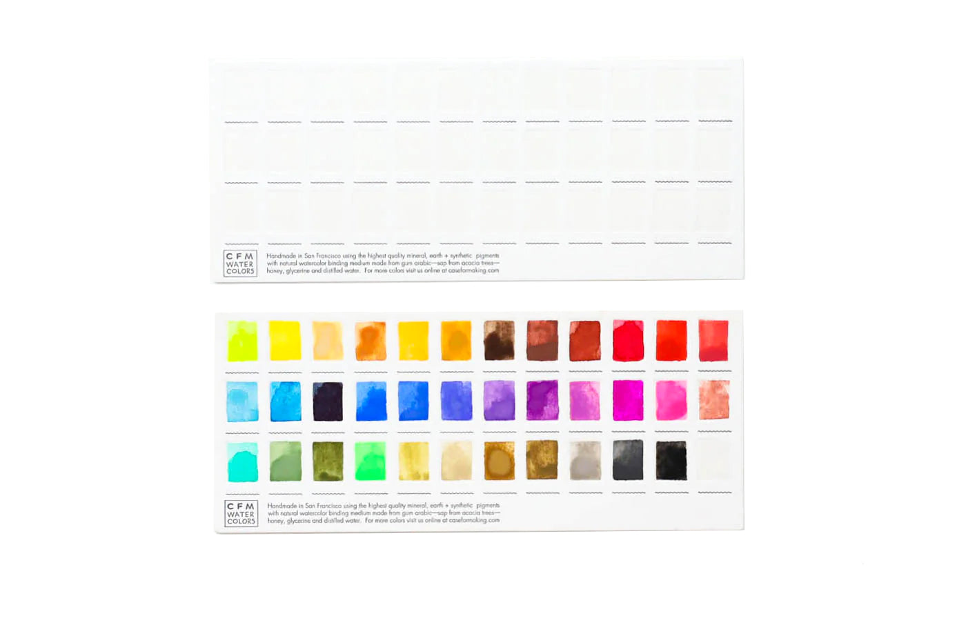 CfM Large Swatch Card, this letterpressed swatch card is designed to fit in the lid of our large tin so that you can see each of your watercolors…