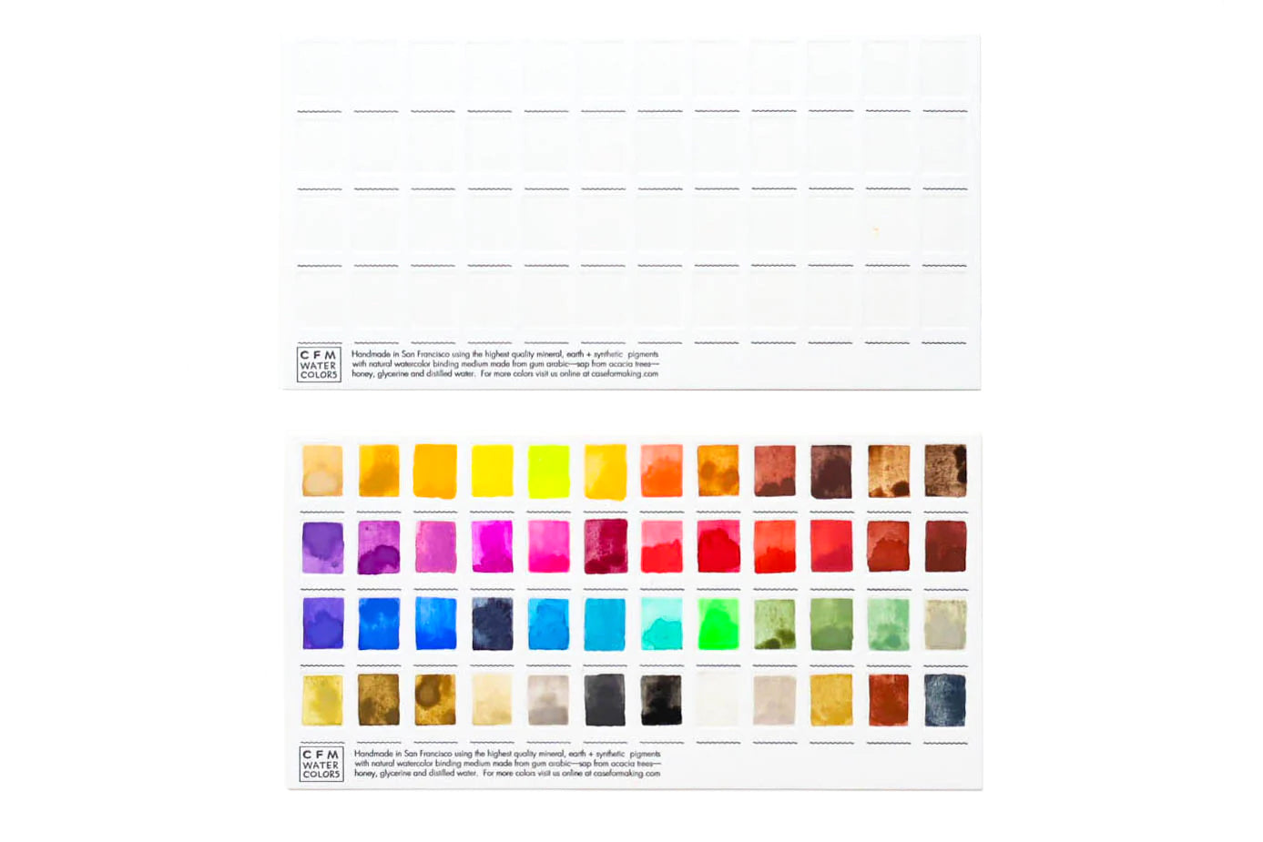 CfM X Large Swatch Card, this swatch card is designed to fit in the lid of our x-large tin so that you can see each of your colors swatched on paper…