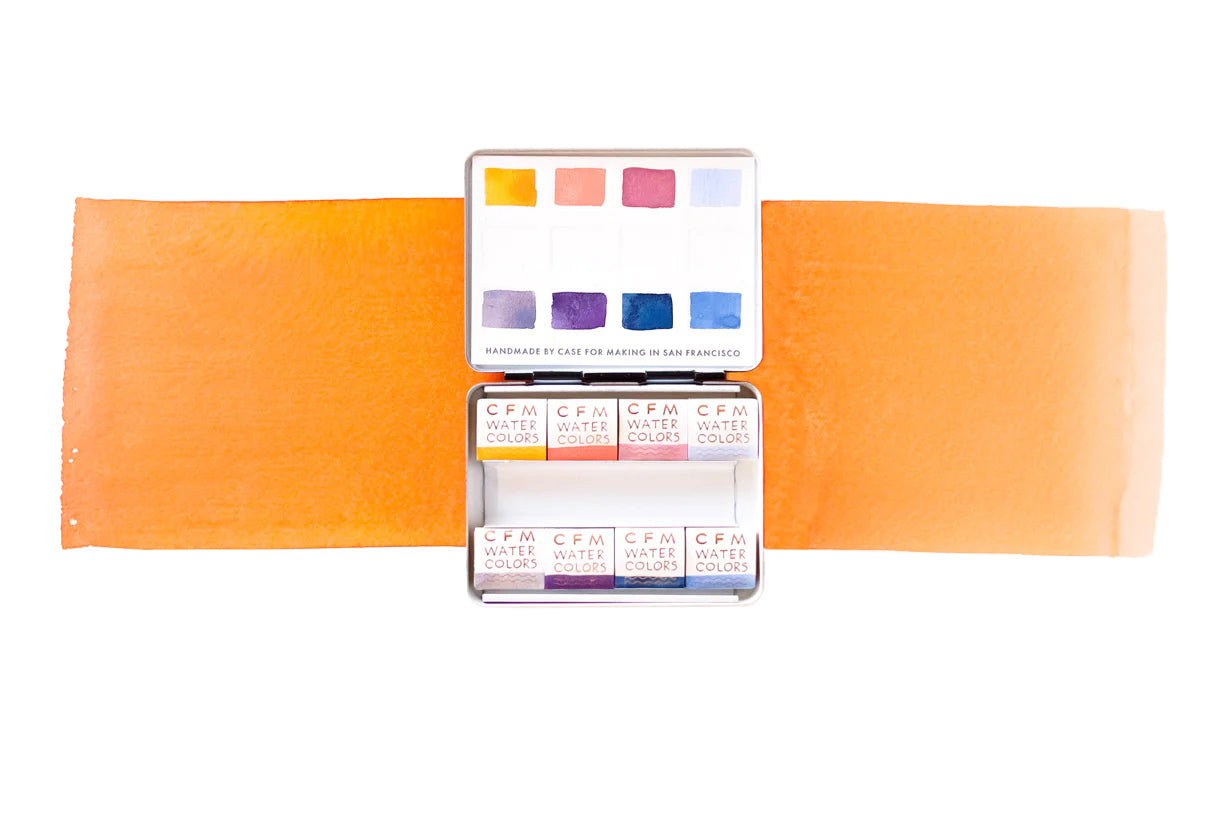 The 8-Color Dusk Watercolor Travel Palette, a Case for Making handmade watercolor travel palette.