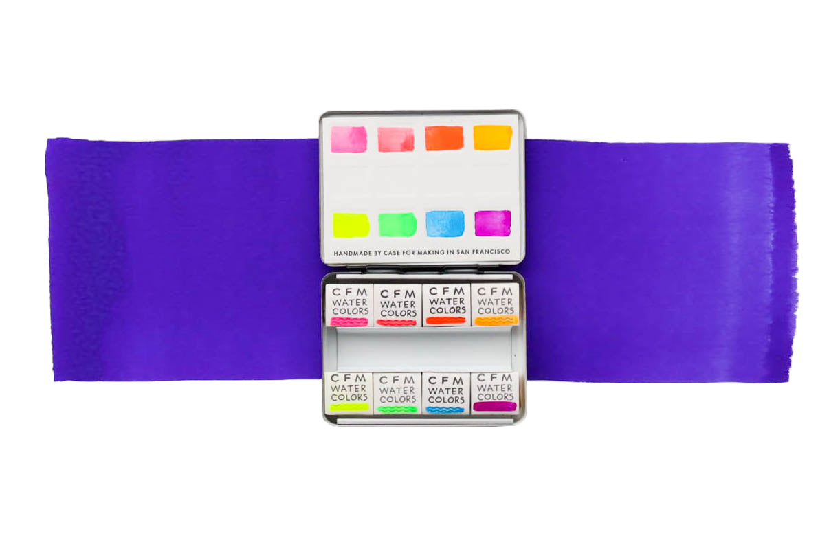The 8-Color Fluorescent Watercolor Travel Palette, a Case for Making handmade watercolor travel palette.