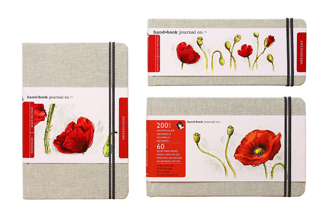 Additional product photo of the Handbook Travelogue Linen 95 lb. Watercolor Book.