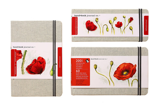 Additional product photo of the Handbook Travelogue Linen 95 lb. Watercolor Book.