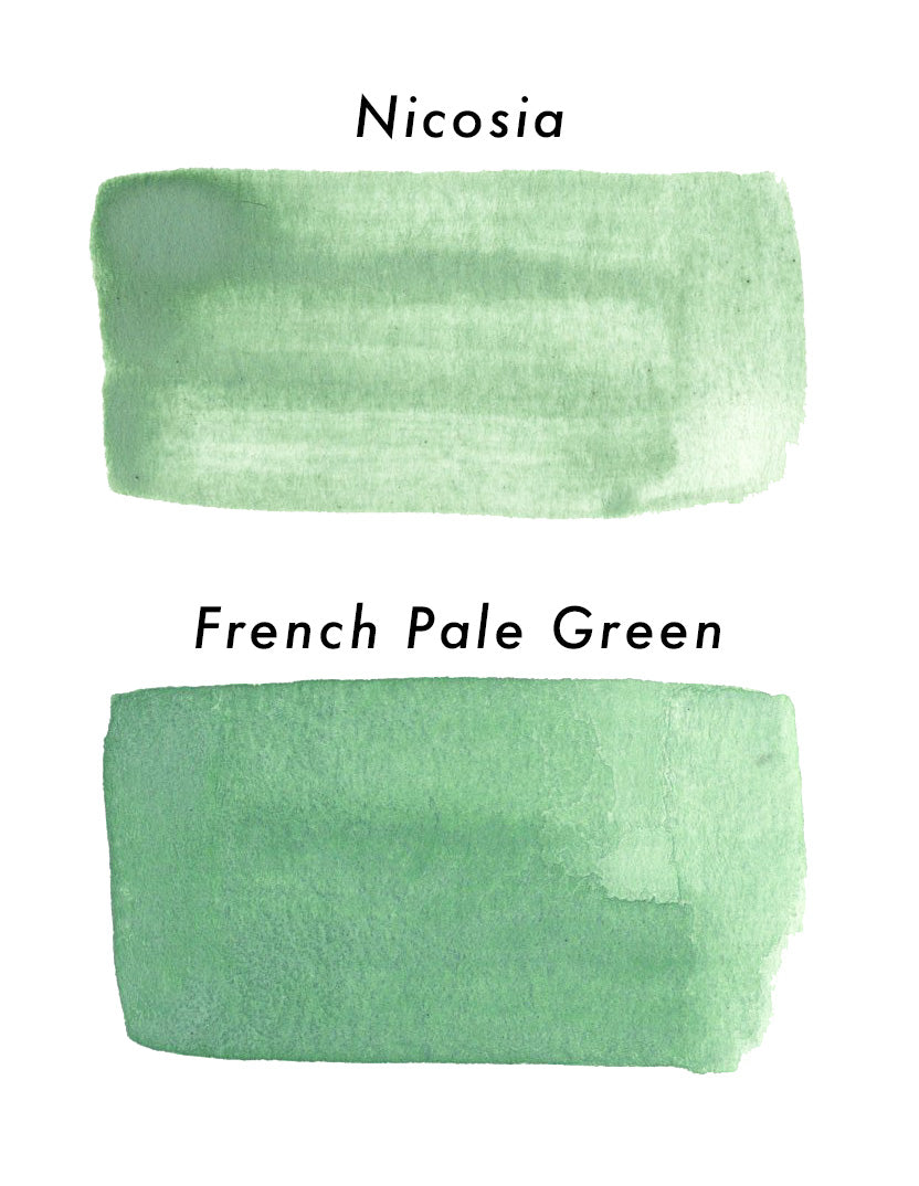 Another close-up of the French Pale Green swatch.
