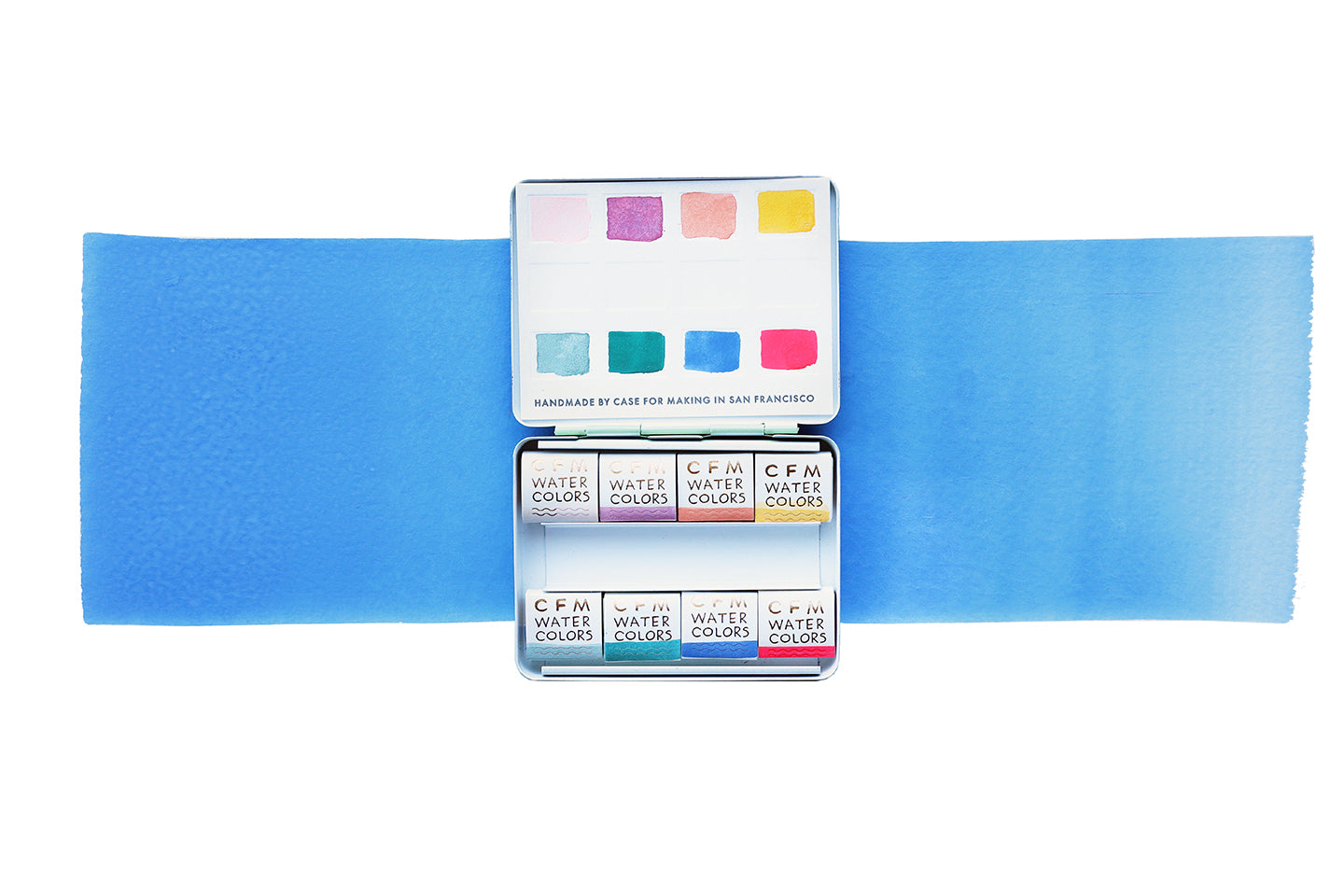 The 8-Color Outer Sunset Watercolor Travel Palette, a Case for Making handmade watercolor travel palette.
