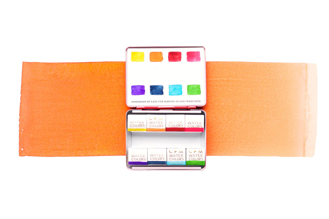 The 8-Color Rainbow Watercolor Travel Palette, a Case for Making handmade watercolor travel palette.