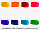 A close-up of the pre-painted swatch card for the 8-Color Rainbow Watercolor Travel Palette.