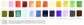 A close-up of the pre-painted swatch card for the 24-Color Seriously, All the Feels Blends Watercolor Palette.