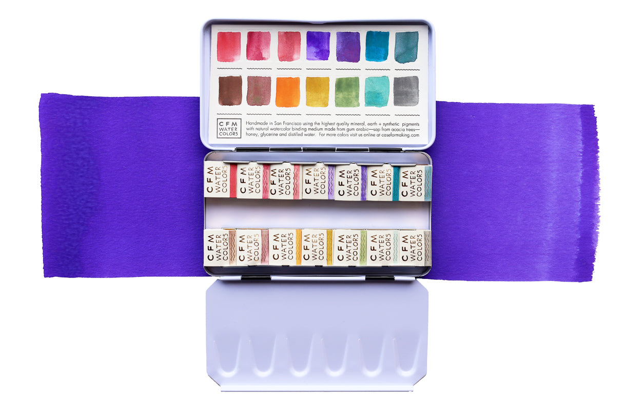 The 14-Color Ultra-Blends Watercolor Palette, a Case for Making handmade watercolor travel palette.