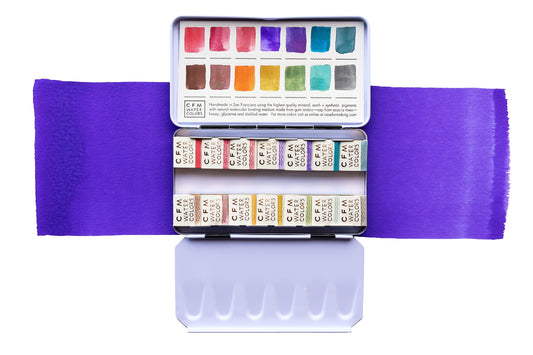 The 14-Color Ultra-Blends Watercolor Palette, a Case for Making handmade watercolor travel palette.