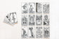 Showing the open pack of Watercolor Tarot Cards.  Each card is laid out to view.