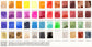 Close-up of the swatch card for the 48 Color Medium Set that features 48 warm and cool toned colors.