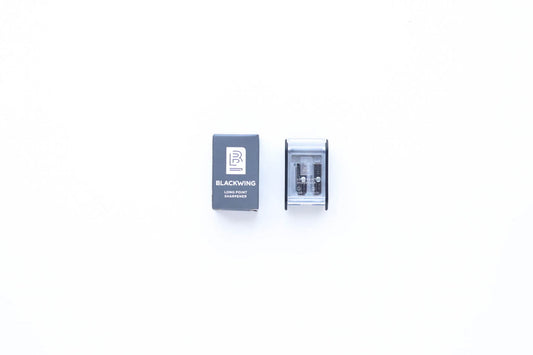 Blackwing Two-Step Pencil Sharpener, the Blackwing Two-Step Sharpener creates a long, strong point using a two-step sharpening process.