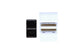 Small Empty Palette - a closed palette beside an open palette.  The exterior is shiny black and the inside is shiny white with mixing space in the lids.  Interior shows 2 empty metal rows that the pans of watercolor clip securely into. 