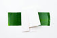 The white cold press folded card with the accompanying white envelope.