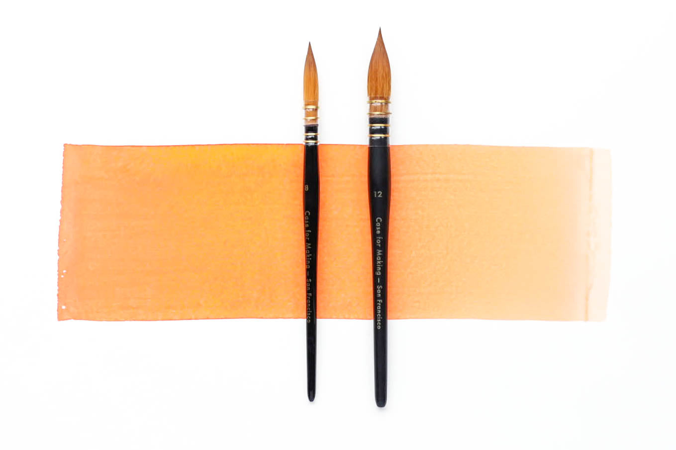 Two sizes side by side of the Case for Making Mop Brushes.  From left to right: size 8, size 12.