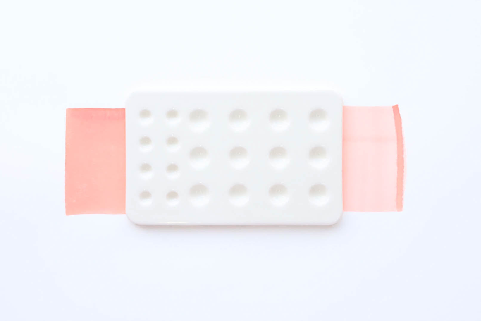 The CfM + Cloutier Ceramics Fillable Mixing Palette, a Case for Making handmade watercolor travel palette.