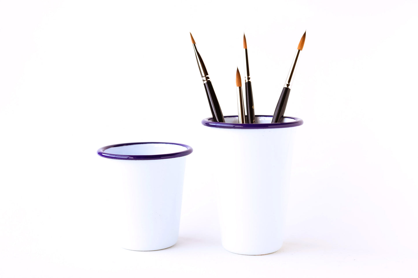 Crow Canyon Classic White and Blue Tumbler, you can't get more classic that a white and blue enamel cup!