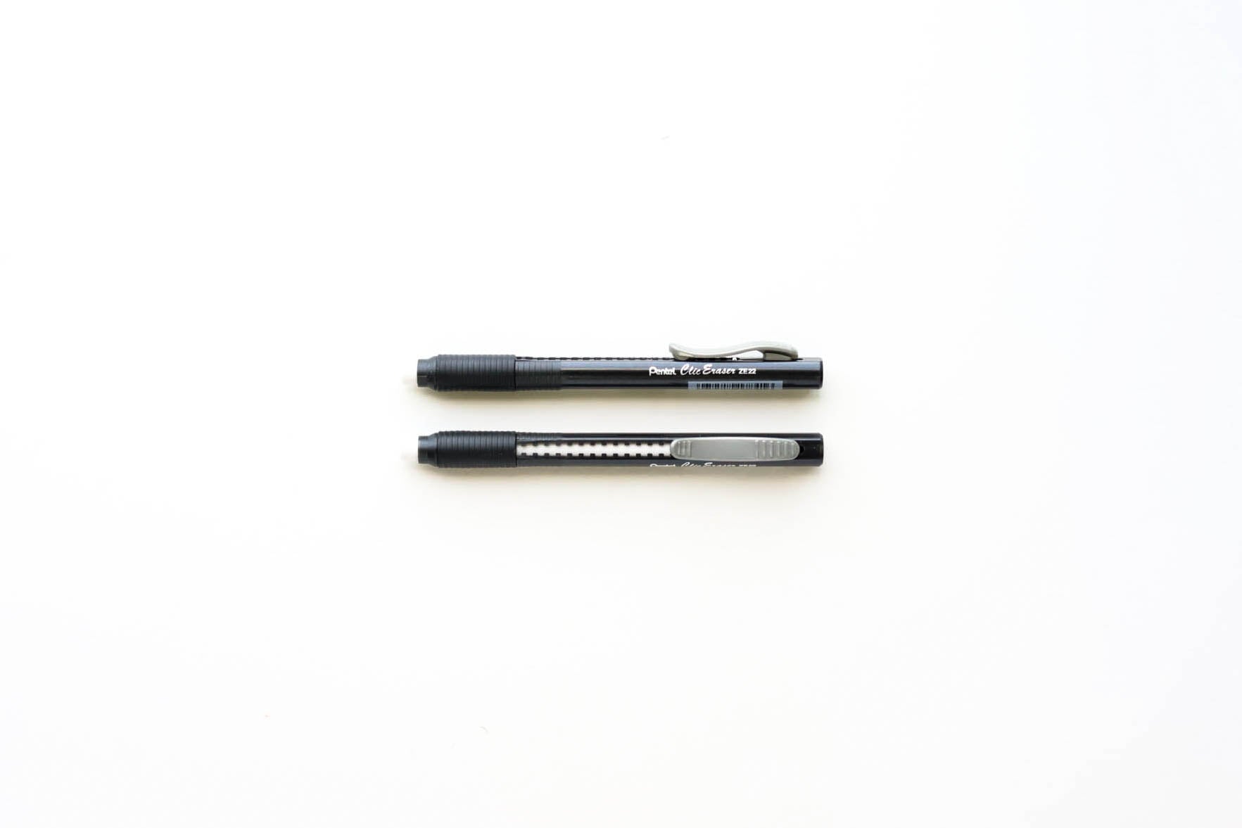 Pentel Clic Eraser, this white eraser is latex-free! It cleanly and easily removes lead without scuffing, smearing, or tearing.