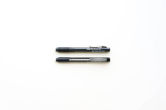 Pentel Clic Eraser, this white eraser is latex-free! It cleanly and easily removes lead without scuffing, smearing, or tearing.