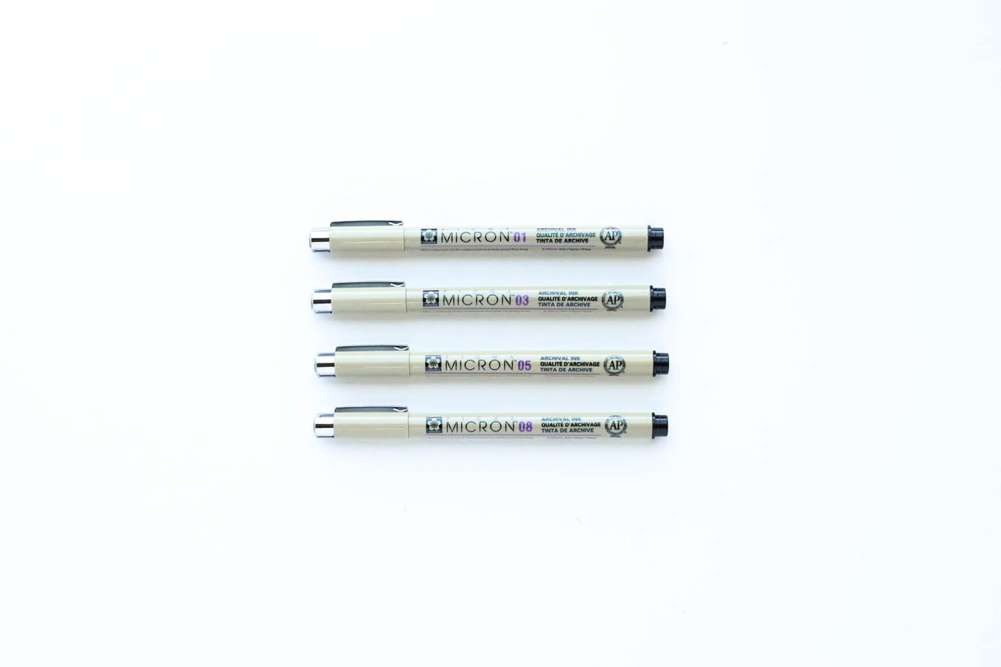 A hand painted swatch of Sakura Pigma Microns.