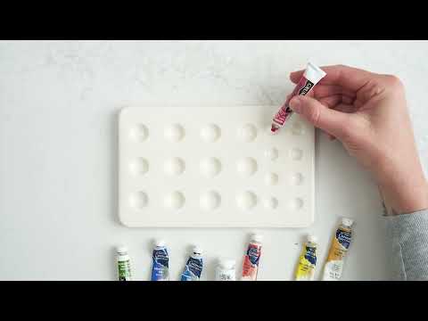 How To Fill Your Palette Video - shows the process of opening your set, unwrapping the watercolors, and swatching out the colors on the swatch card.